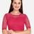 Embroidered & Sequences Work Pink Net Blouse With Boat Neck   Pink)FreeSize