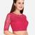 Embroidered & Sequences Work Pink Net Blouse With Boat Neck   Pink)FreeSize