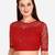 Embroidered & Sequences Work Red Net Blouse With Boat Neck   Red)FreeSize