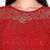 Embroidered & Sequences Work Red Net Blouse With Boat Neck   Red)FreeSize