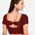 Sequences Work Red Net Blouse With Round Neck (BL 20089 Red)FreeSize