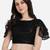 Embroidered & Sequences Work Black Net Boat Neck Blouse