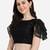 Embroidered & Sequences Work Black Net Boat Neck Blouse