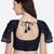 Embroidered & Sequences Work Navy Blue Net Boat Neck Blouse