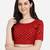 Jacquard Red Boat Neck Blouse