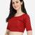 Jacquard Red Boat Neck Blouse