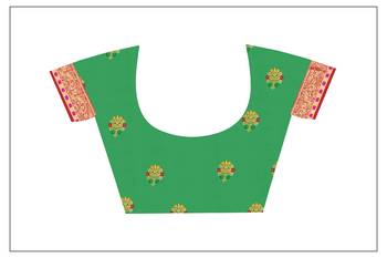 Red woven chanderi silk saree with blouse 4