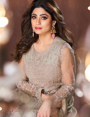 Light-green embroidered net salwar 4