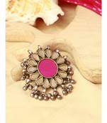 Silver Pink Veeya Ring