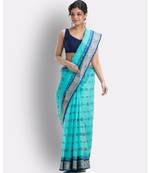 Blue Pure Cotton Tant Saree