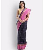 Self Design Hazar Buti BlackTant Pure Cotton Saree