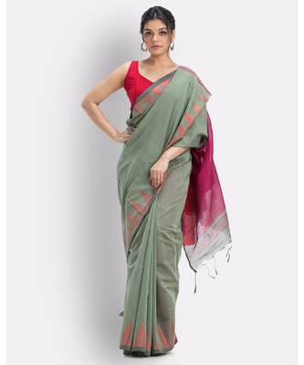 Clay Handloom Cotton blend Saree 1