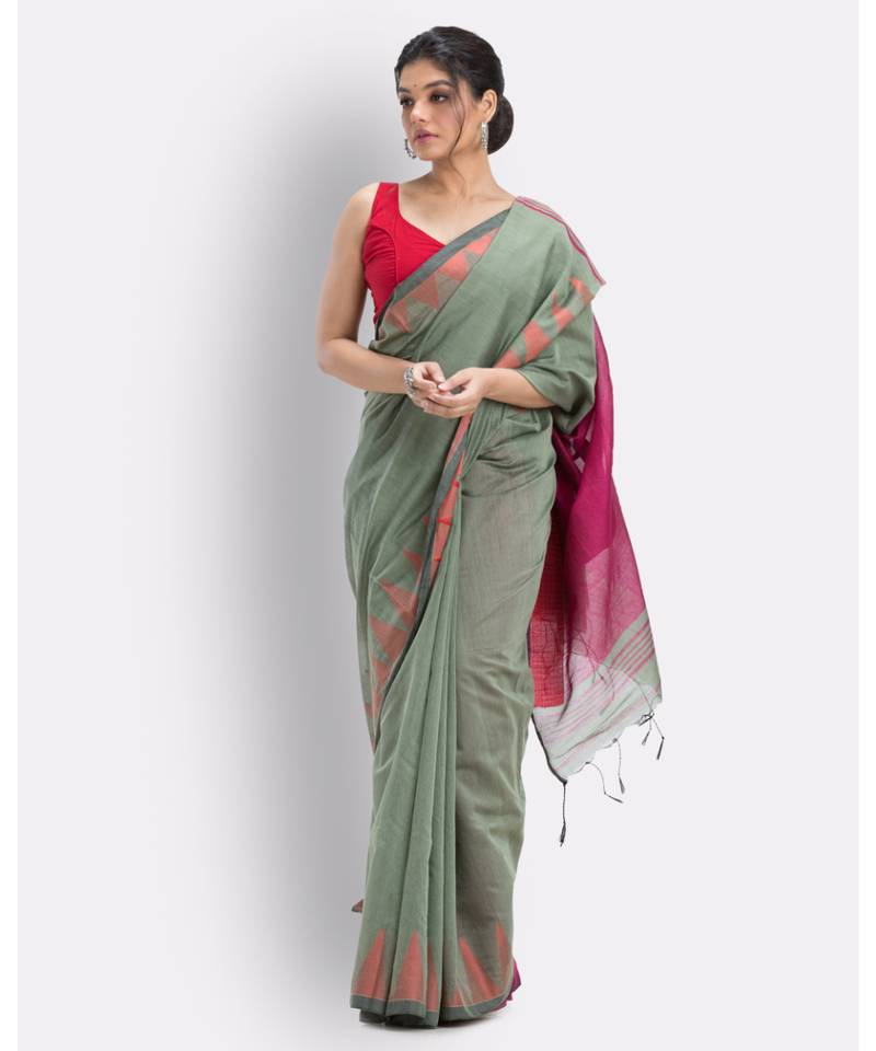 Clay Handloom Cotton blend Saree