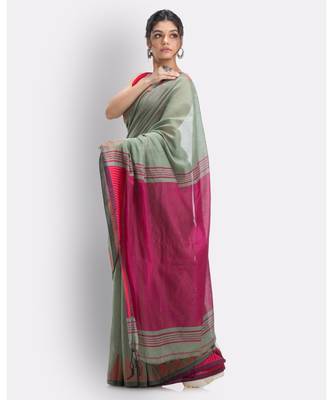 Clay Handloom Cotton blend Saree 3