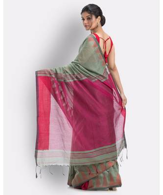 Clay Handloom Cotton blend Saree 4