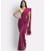 Pink handloom bengal cotton saree