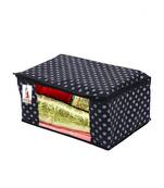 Saree Cover Black Polka Dot Non Woven Fabric Saree Bag Organizer For Wardrobe Transparent (Black) Pack Of 3