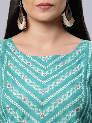 Blue printed cotton cotton-kurtis 5