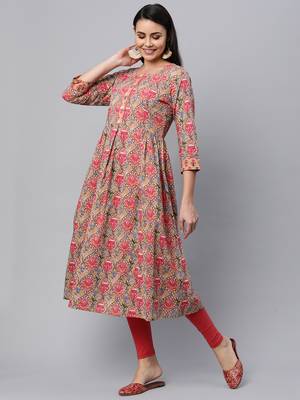 Red printed cotton cotton-kurtis 4