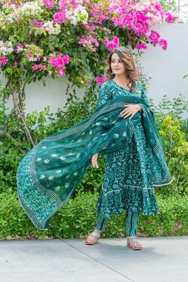 Green printed cotton cotton-kurtis 3