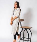 White woven cotton cotton-kurtis