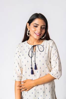 White woven cotton cotton-kurtis 3