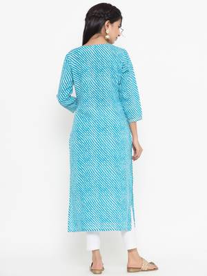 Blue printed rayon kurtas-and-kurtis 3