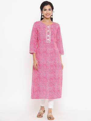 Pink printed rayon kurtas-and-kurtis 1