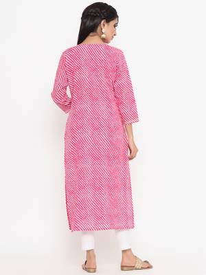 Pink printed rayon kurtas-and-kurtis 3