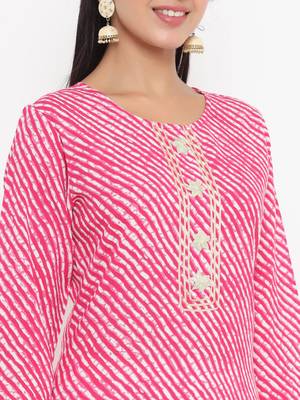 Pink printed rayon kurtas-and-kurtis 5
