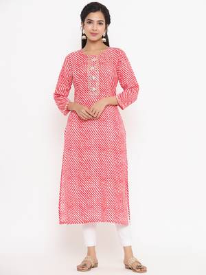 Red printed rayon kurtas-and-kurtis 1