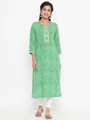 Green printed rayon kurtas-and-kurtis 1