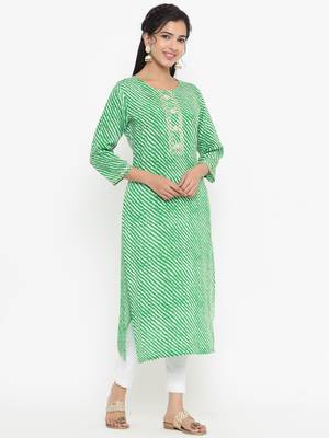 Green printed rayon kurtas-and-kurtis 2