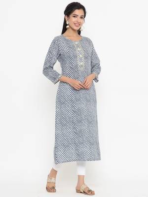 Grey printed rayon kurtas-and-kurtis 2