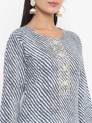 Grey printed rayon kurtas-and-kurtis 5