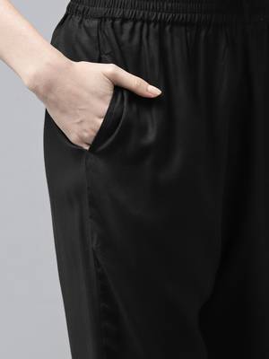 Black plain rayon ethnic-kurtis 5
