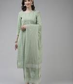 Green printed cotton ethnic-kurtis
