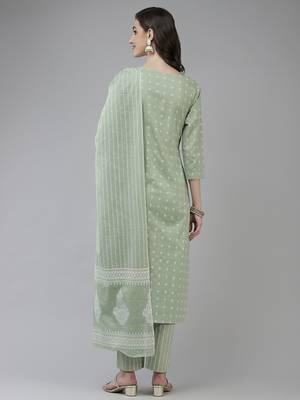 Green printed cotton ethnic-kurtis 3