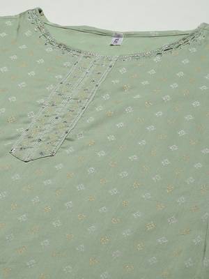 Green printed cotton ethnic-kurtis 4