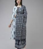 White printed cotton ethnic-kurtis