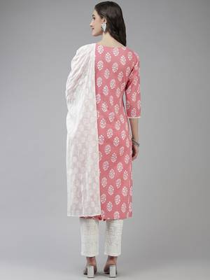 Pink printed cotton ethnic-kurtis 3