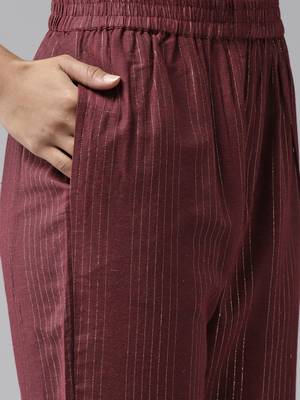 Brown printed cotton ethnic-kurtis 5