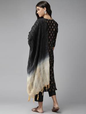 Black printed cotton ethnic-kurtis 3