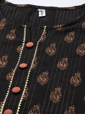 Black printed cotton ethnic-kurtis 4