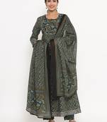 Green printed cotton ethnic-kurtis