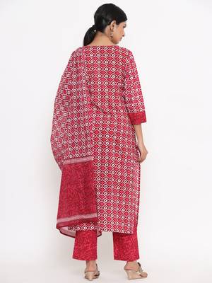 Pink printed cotton ethnic-kurtis 3