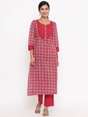 Pink printed cotton ethnic-kurtis 4