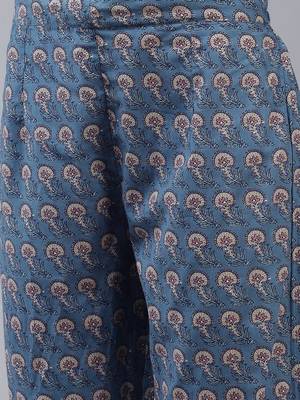 Blue printed cotton ethnic-kurtis 5