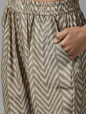 Beige printed cotton silk ethnic-kurtis 5