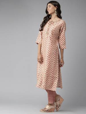 Red printed cotton silk ethnic-kurtis 2